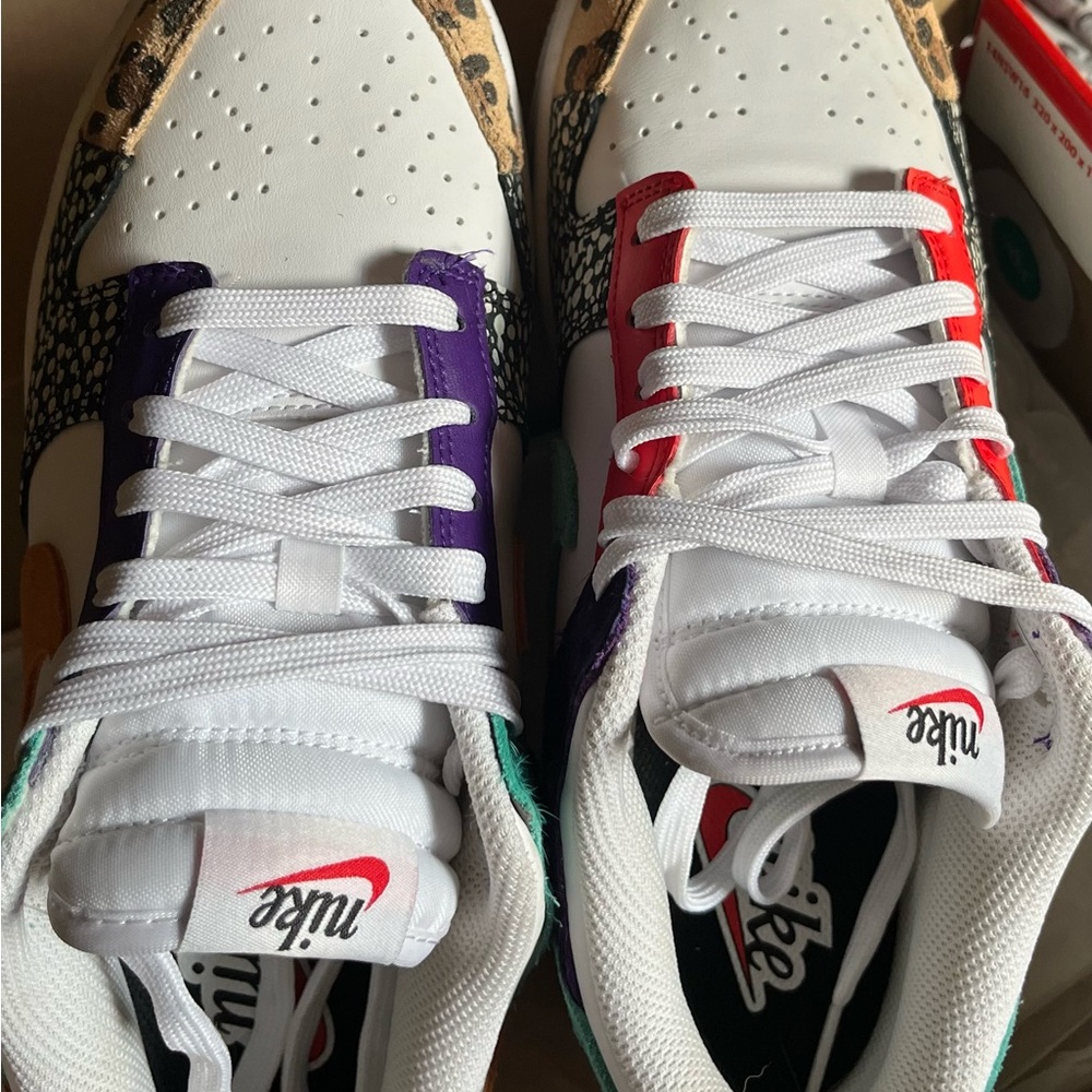 Deadstock Nike Womens Dunk Low SE "Safari Mix" Box Animal Patchwork Wm 8 Men 6.5 - Picture 9 of 10